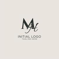 Initials MH letter monogram with elegant luxury style. Corporate identity and personal logo vector