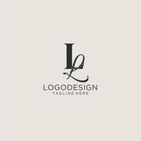 Initials LL letter monogram with elegant luxury style. Corporate identity and personal logo vector