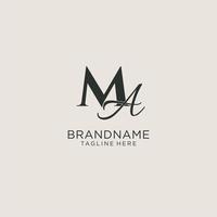 Initials MA letter monogram with elegant luxury style. Corporate identity and personal logo vector