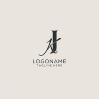 iniciales jk letra monograma con elegante estilo de lujo. identidad corporativa y logotipo personal vector