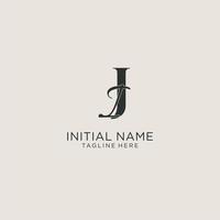 Initials JI letter monogram with elegant luxury style. Corporate identity and personal logo vector