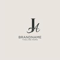 Initials JA letter monogram with elegant luxury style. Corporate identity and personal logo vector