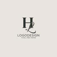 Initials HL letter monogram with elegant luxury style. Corporate identity and personal logo vector