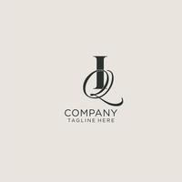 Initials IQ letter monogram with elegant luxury style. Corporate identity and personal logo vector