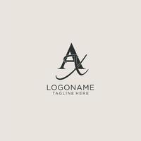 Initials AX letter monogram with elegant luxury style. Corporate identity and personal logo vector