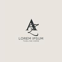 Initials AZ letter monogram with elegant luxury style. Corporate identity and personal logo vector