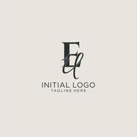 iniciales del monograma de la letra eu con un elegante estilo de lujo. identidad corporativa y logotipo personal vector