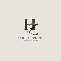 Initials HZ letter monogram with elegant luxury style. Corporate identity and personal logo vector
