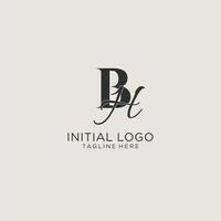Initials BH letter monogram with elegant luxury style. Corporate identity and personal logo vector