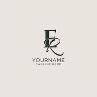 Initials ER letter monogram with elegant luxury style. Corporate identity and personal logo vector