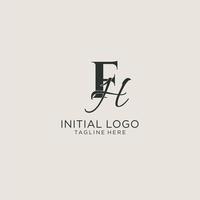 Initials FH letter monogram with elegant luxury style. Corporate identity and personal logo vector