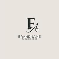 Initials FA letter monogram with elegant luxury style. Corporate identity and personal logo vector