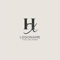 monograma de letras iniciales hx con elegante estilo de lujo. identidad corporativa y logotipo personal vector