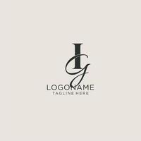 Initials IG letter monogram with elegant luxury style. Corporate identity and personal logo vector