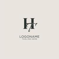 iniciales ht letra monograma con elegante estilo de lujo. identidad corporativa y logotipo personal vector