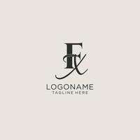 monograma de letras iniciales fx con elegante estilo de lujo. identidad corporativa y logotipo personal vector