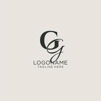 monograma de letras iniciales gg con elegante estilo de lujo. identidad corporativa y logotipo personal vector