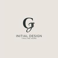 Initials GJ letter monogram with elegant luxury style. Corporate identity and personal logo vector