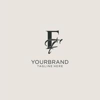 Initials FF letter monogram with elegant luxury style. Corporate identity and personal logo vector