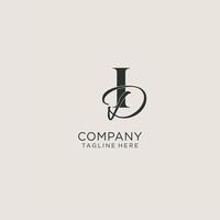 Initials ID letter monogram with elegant luxury style. Corporate identity and personal logo vector