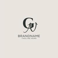 monograma de letras iniciales gn con elegante estilo de lujo. identidad corporativa y logotipo personal vector