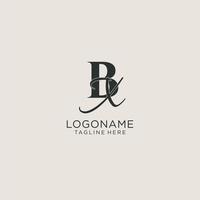 monograma de letras iniciales bx con elegante estilo de lujo. identidad corporativa y logotipo personal vector