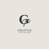 Initials GP letter monogram with elegant luxury style. Corporate identity and personal logo vector
