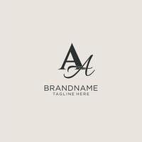 iniciales aa letra monograma con elegante estilo de lujo. identidad corporativa y logotipo personal vector