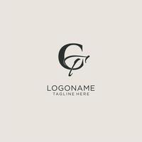 Initials CT letter monogram with elegant luxury style. Corporate identity and personal logo vector