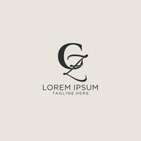 Initials CZ letter monogram with elegant luxury style. Corporate identity and personal logo vector