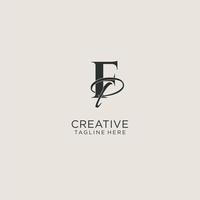Initials FP letter monogram with elegant luxury style. Corporate identity and personal logo vector