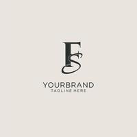 Initials FS letter monogram with elegant luxury style. Corporate identity and personal logo vector