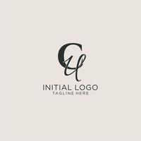 Initials CU letter monogram with elegant luxury style. Corporate identity and personal logo vector