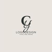 Initials CY letter monogram with elegant luxury style. Corporate identity and personal logo vector