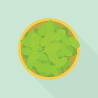 Spinach salad icon, flat style vector