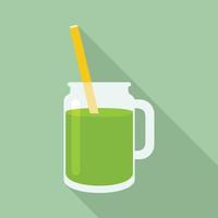 Spinach smoothie icon, flat style vector