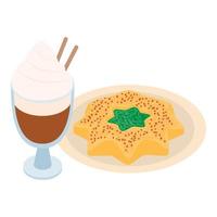 Warming dessert icon, isometric style vector
