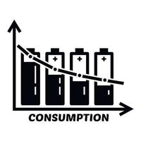 Energy battery consumption icon, simple style vector