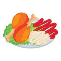 Junk food icon, isometric style vector