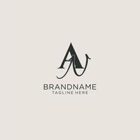 Initials AN letter monogram with elegant luxury style. Corporate identity and personal logo vector