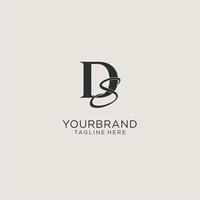 Initials DS letter monogram with elegant luxury style. Corporate identity and personal logo vector