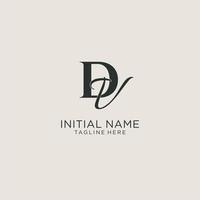 Initials DV letter monogram with elegant luxury style. Corporate identity and personal logo vector