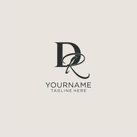 Initials DR letter monogram with elegant luxury style. Corporate identity and personal logo vector