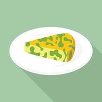 Spinach cheese icon, flat style vector