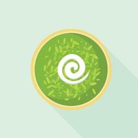 Spinach soup icon, flat style vector