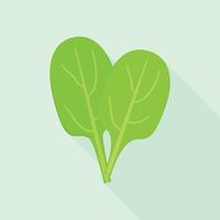 Spinach leaf icon, flat style vector