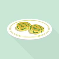 Spinach cookie icon, flat style vector