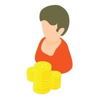 Family budget icon, isometric style vector