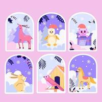 animales mágicos de invierno vector