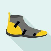 Rafting shoes icon, flat style vector
